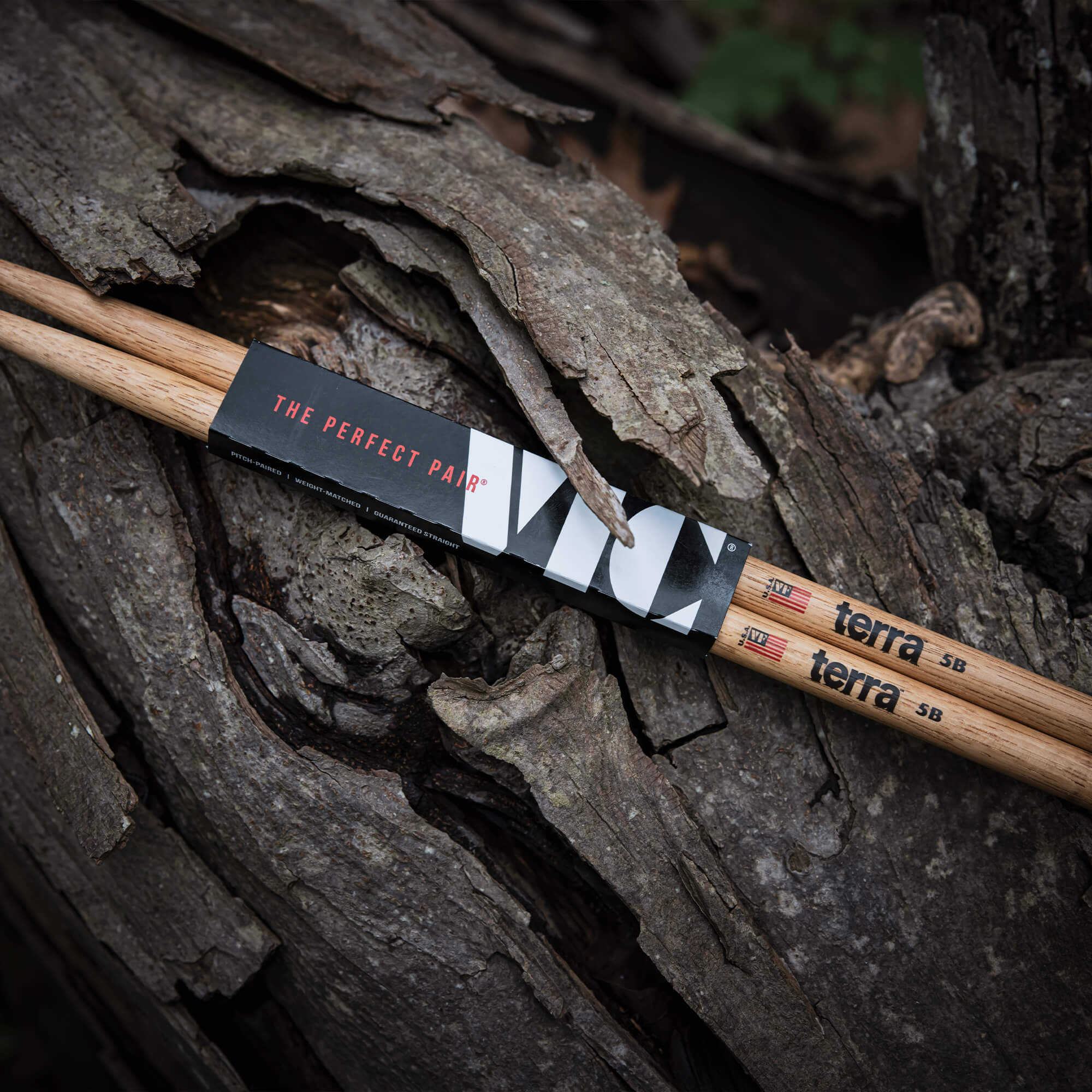 vic-firth-terra-5bt-baguettes-batterie-hickory-pack-4-paires image 5