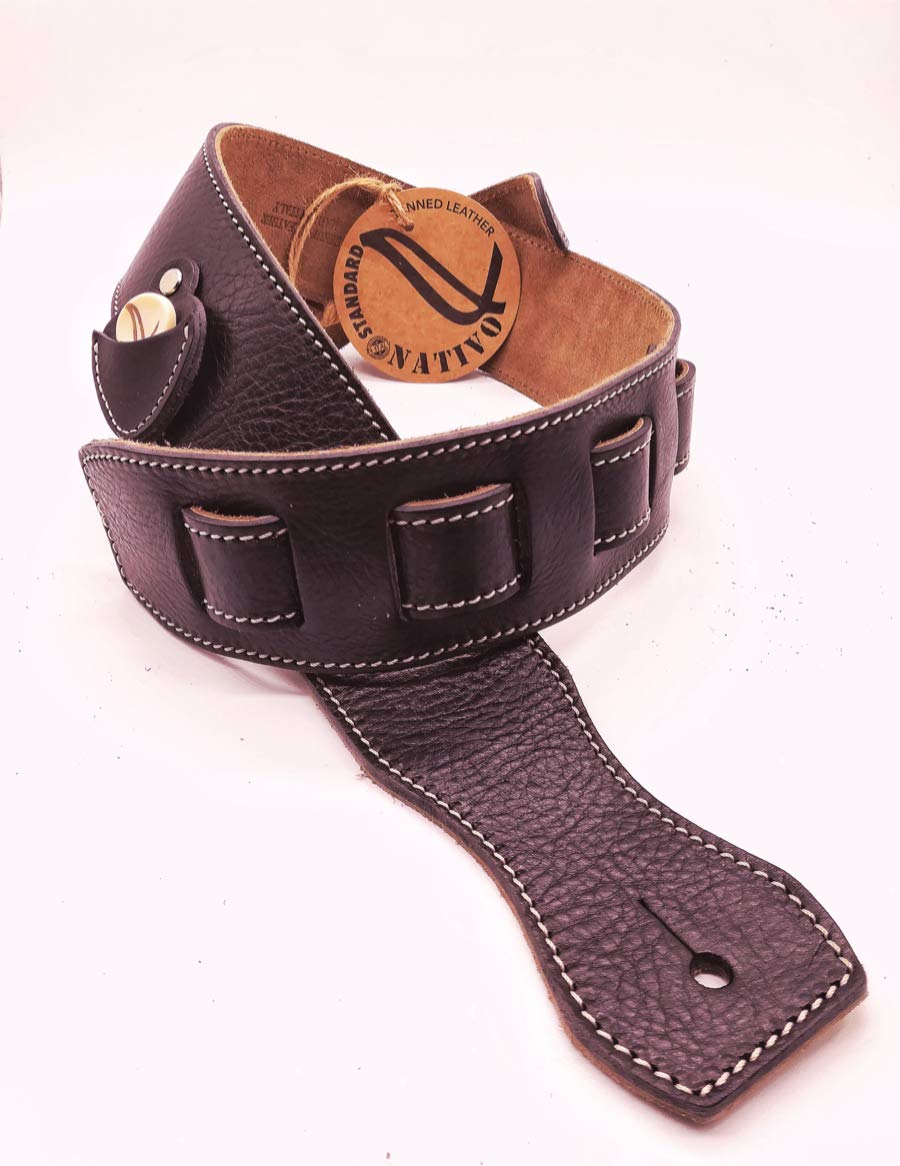 wambooka-custom-sangle-guitare-cuir-marron-90-140-cm image 6