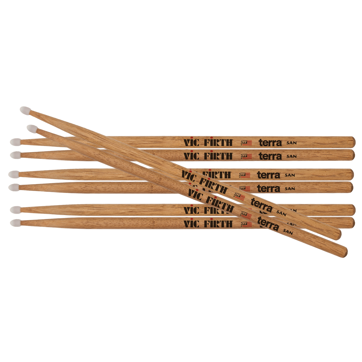 vic-firth-terra-5atn-baguettes-batterie-hickory-x4-paires image 1