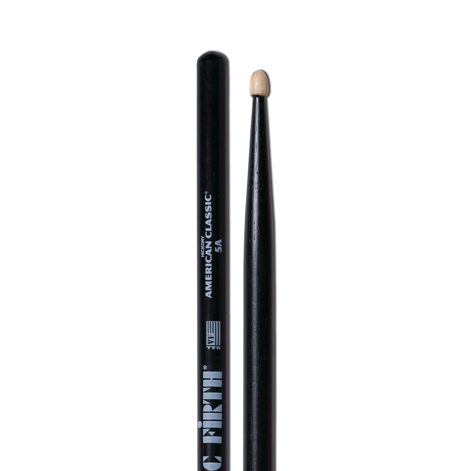 vic-firth-american-classic-5a-baguettes-batterie-noires-olive-bois image 4