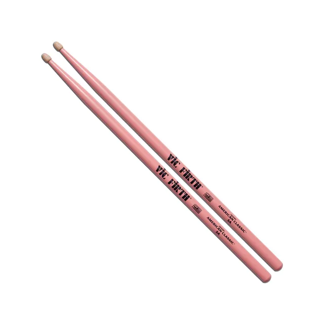 vic-firth-american-classic-5a-pink-baguettes-batterie-bois image 1