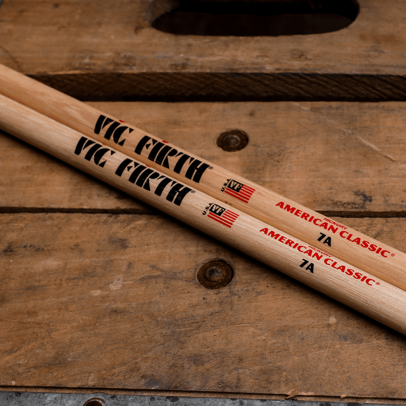 vic-firth-american-classic-7a-baguettes-batterie-bois-hickory image 5
