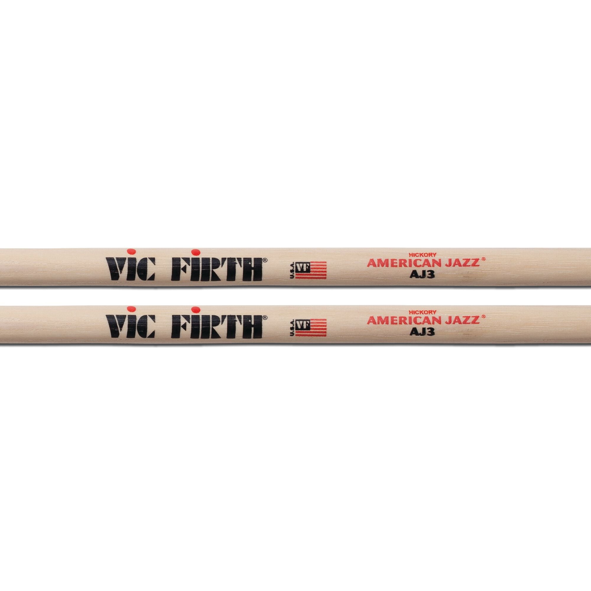 vic-firth-american-jazz-3-baguettes-batterie-bois-hickory image 2