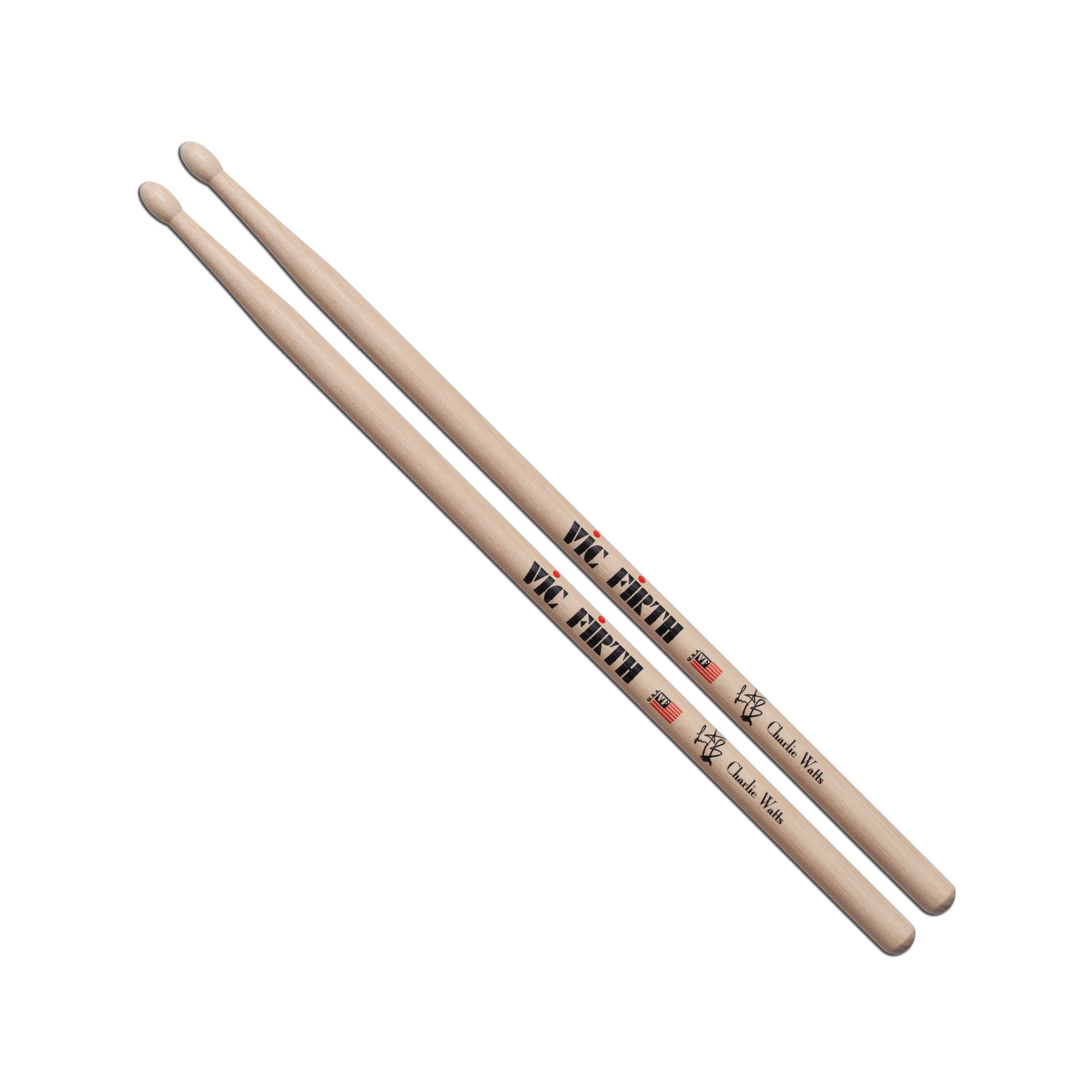 vic-firth-signature-charlie-watts-baguettes-batterie-olive-allong-e image 1