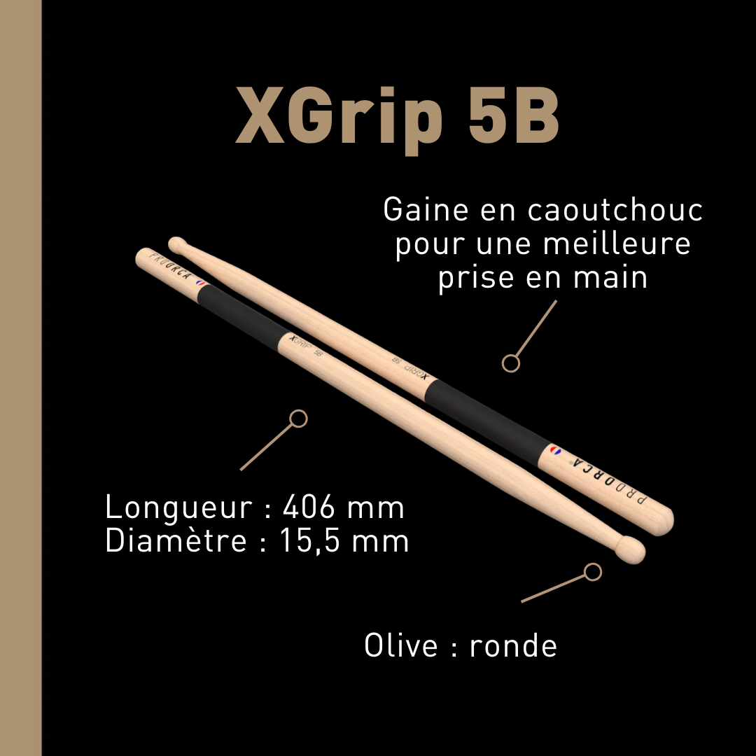 pro-orca-xgrip-5b-baguettes-hickory-grip-antid-rapant image 2