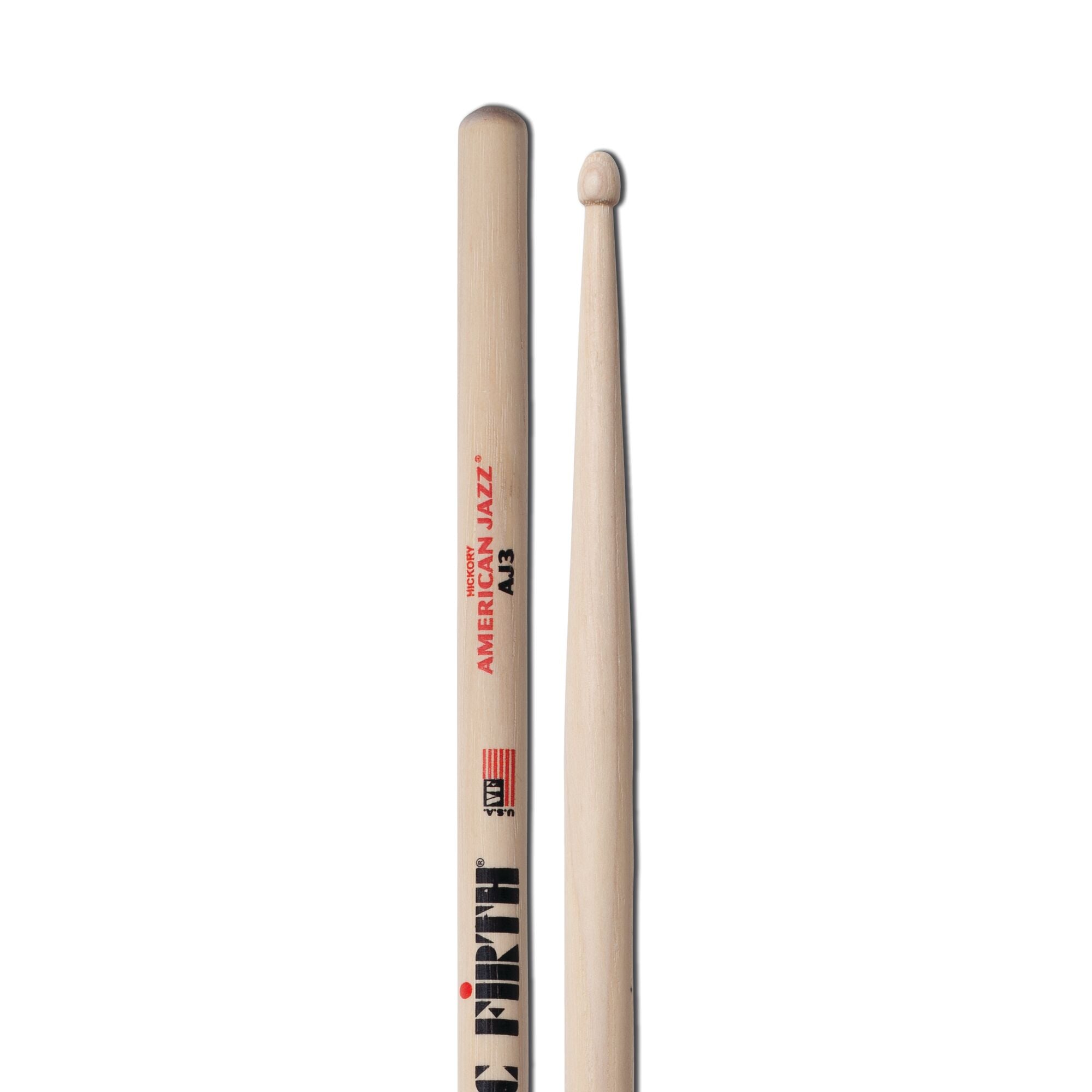 vic-firth-american-jazz-3-baguettes-batterie-bois-hickory image 4