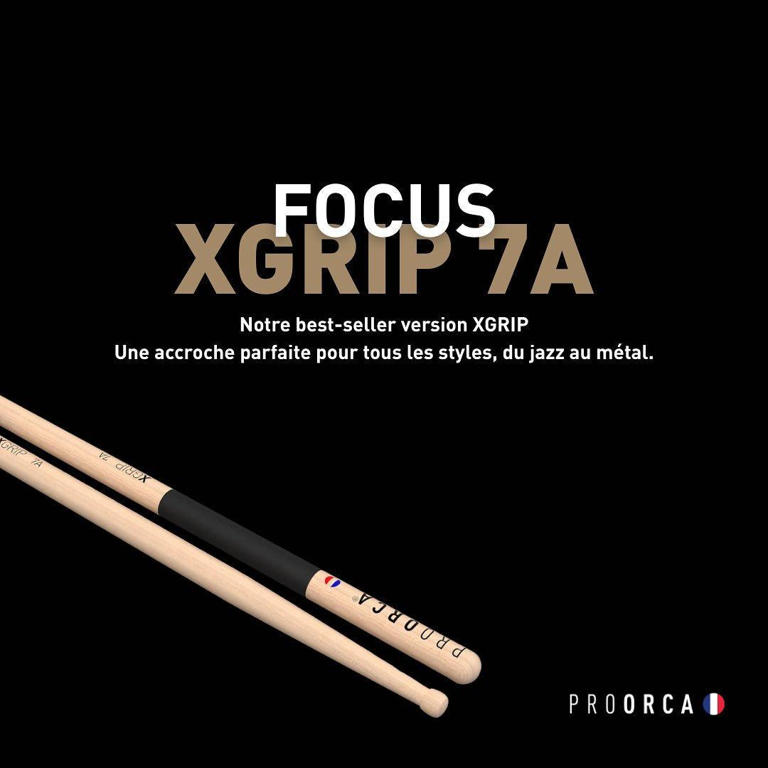 pro-orca-xgrip-7a-baguettes-batterie-hickory-grip image 6