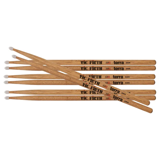 vic-firth-terra-5atn-baguettes-batterie-hickory-x4-paires image 1