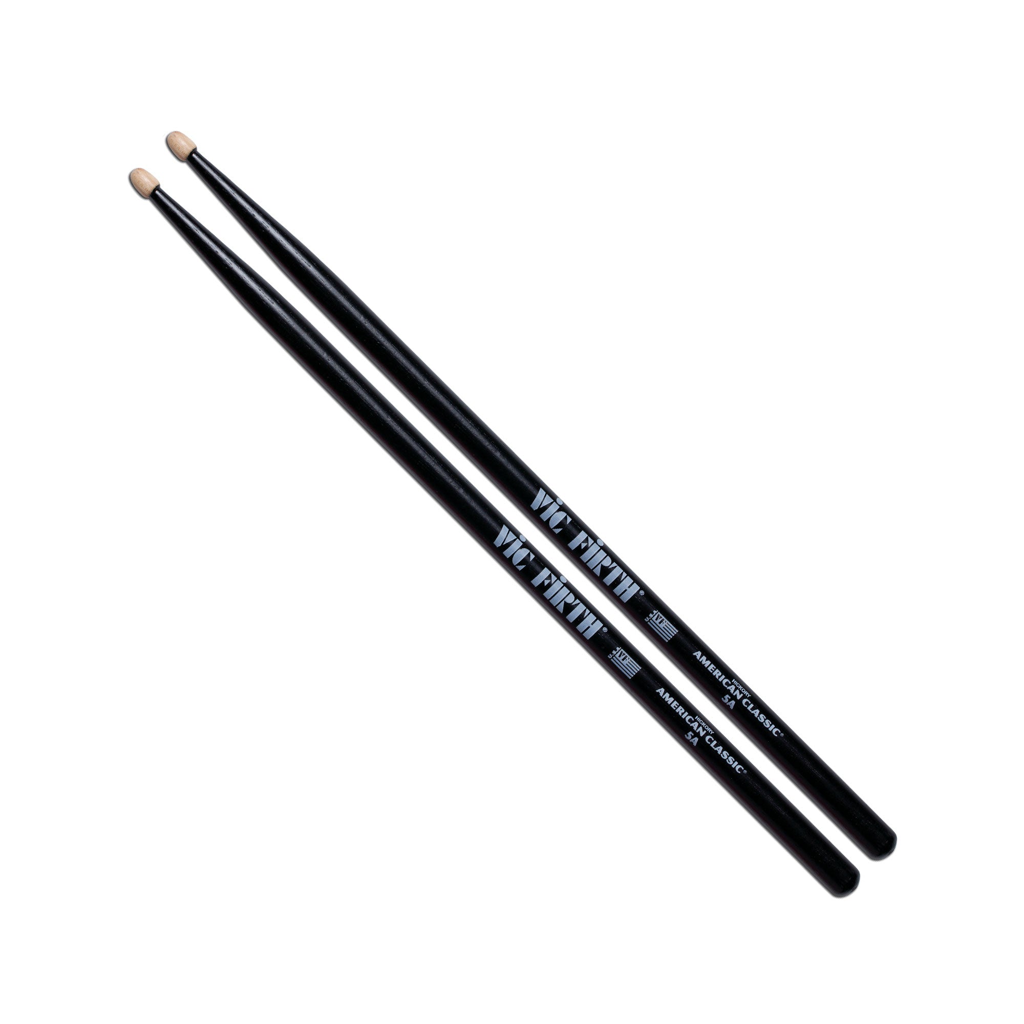 vic-firth-american-classic-5a-baguettes-batterie-noires-olive-bois image 1