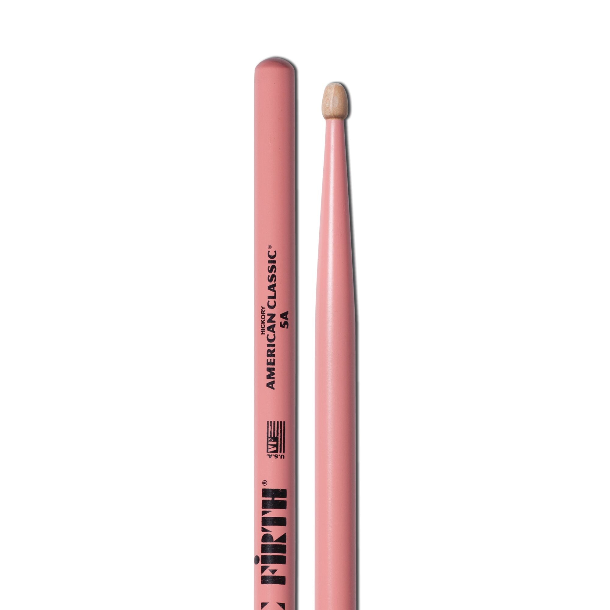 vic-firth-american-classic-5a-pink-baguettes-batterie-bois image 4