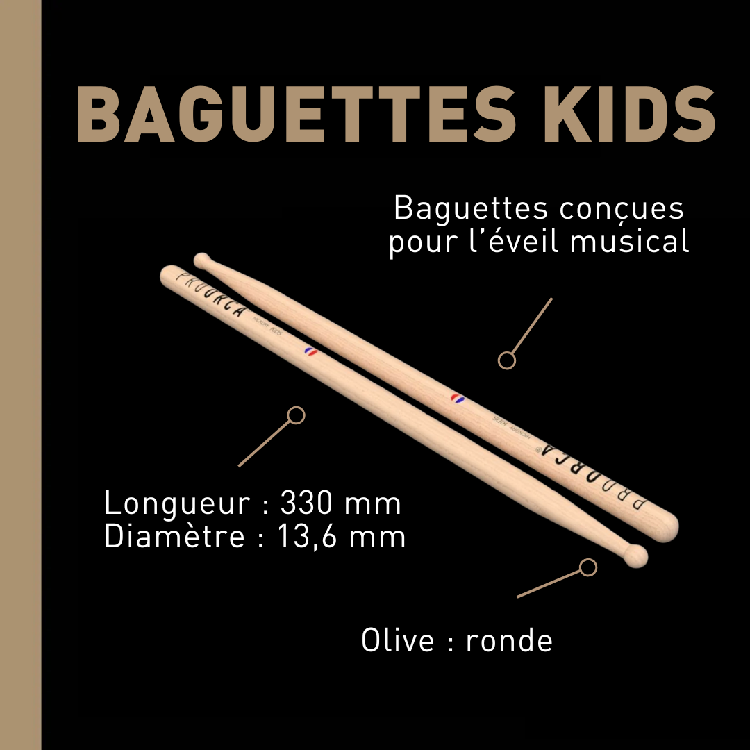 pro-orca-kids-baguettes-batterie-enfant-3-6-ans-hickory-courtes image 2