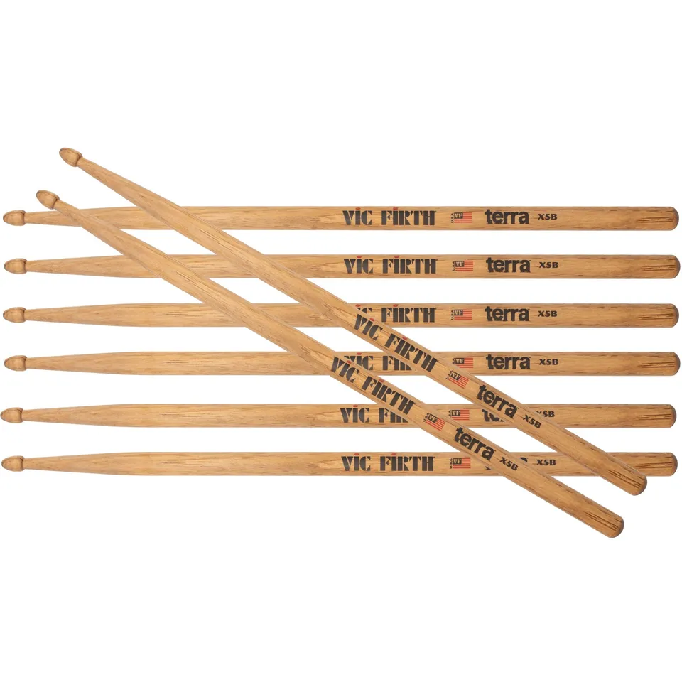 vic-firth-terra-x5bt-baguettes-batterie-hickory-4-paires image 1