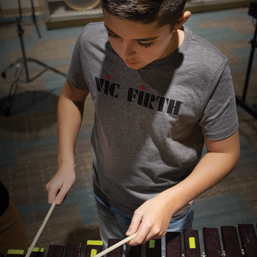 vic-firth-american-classic-t-shirt-enfant-logo-gris-taille-m image 5