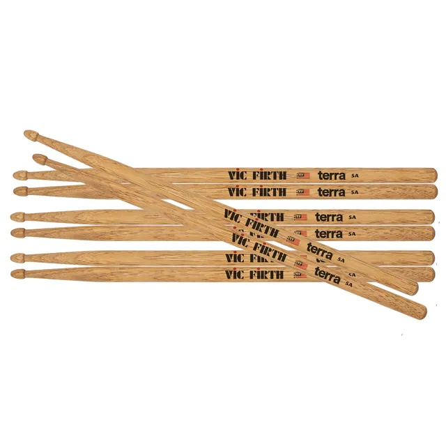 vic-firth-terra-5at-baguettes-batterie-pack-4-paires-hickory image 1