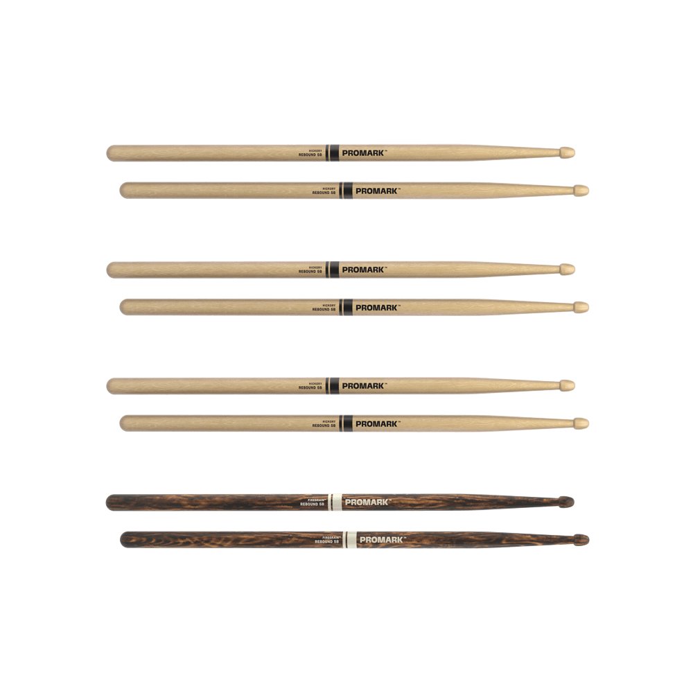 promark-firegrain-rebound-5b-baguettes-batterie-hickory-lot-4-paires image 2