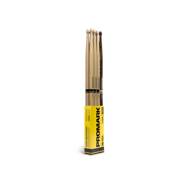 promark-firegrain-rebound-5b-baguettes-batterie-hickory-lot-4-paires image 1