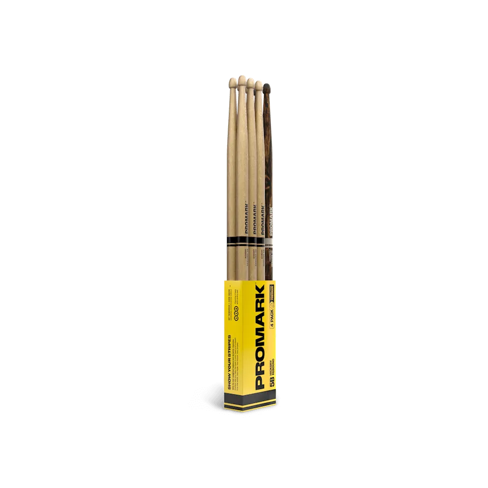 promark-firegrain-rebound-5b-baguettes-batterie-hickory-lot-4-paires image 1