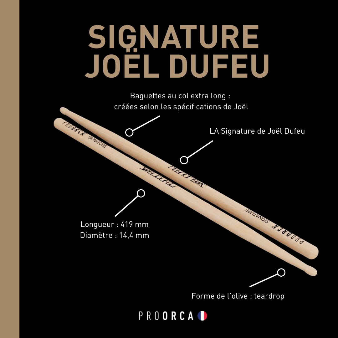 pro-orca-signature-jo-l-dufeu-baguettes-batterie-hickory image 2