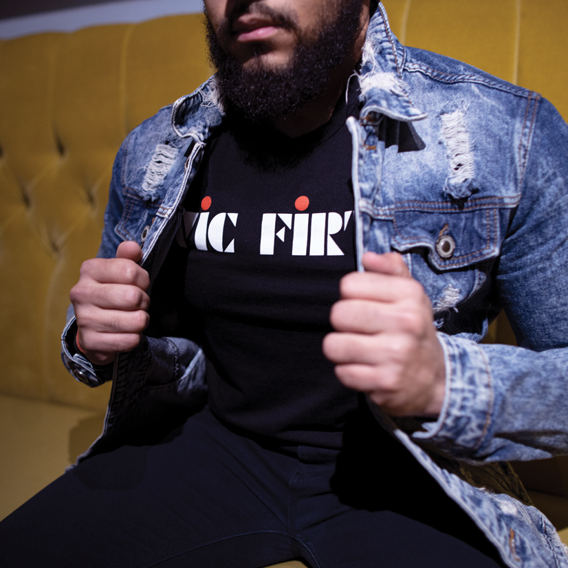 vic-firth-logo-tee-t-shirt-noir-coton-taille-l image 3