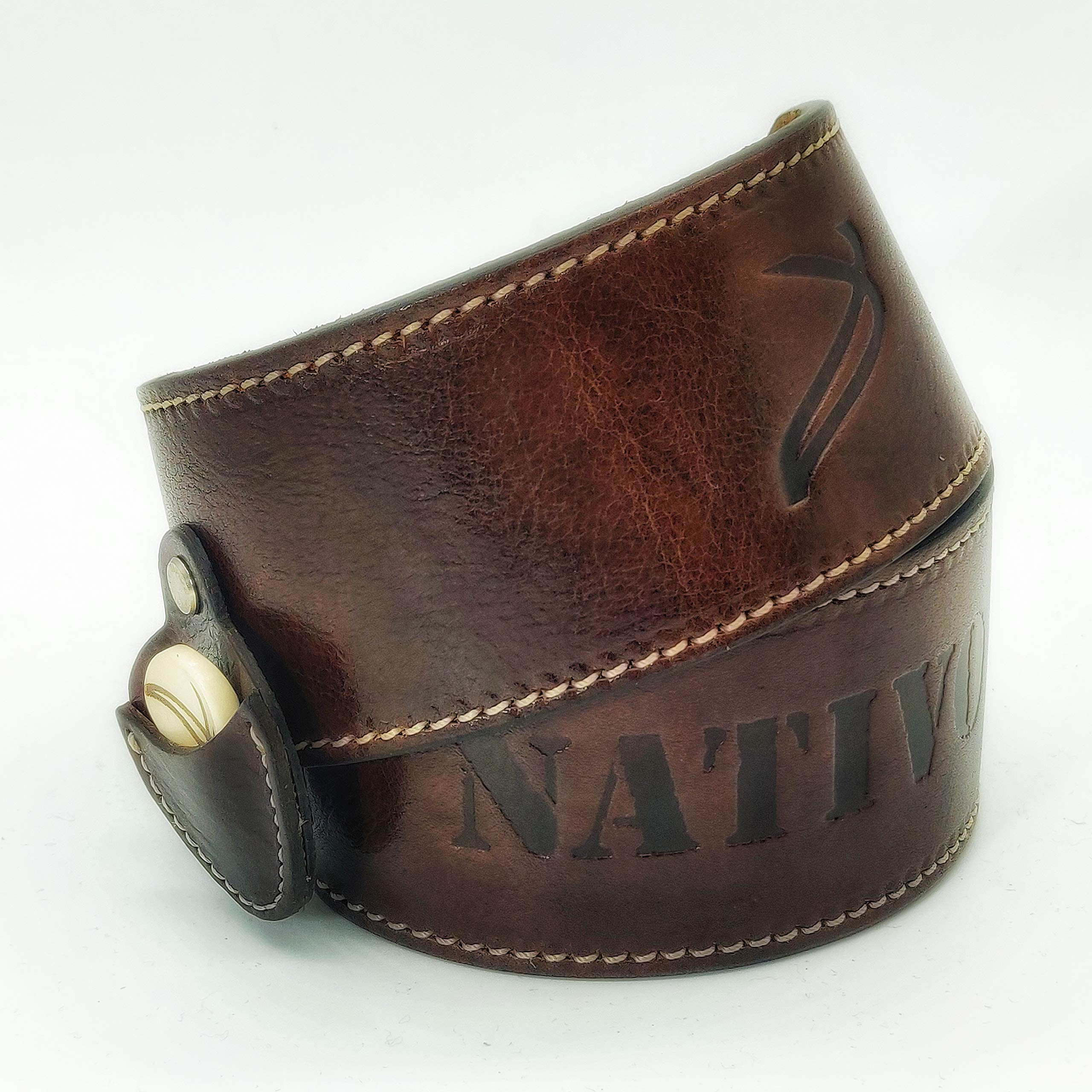 wambooka-custom-sangle-guitare-cuir-marron-90-140-cm image 7