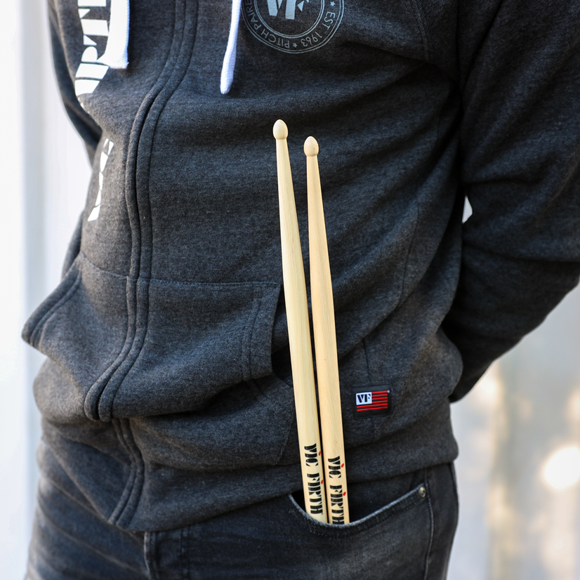 vic-firth-american-classic-sweat-capuche-zipp-l-gris image 3