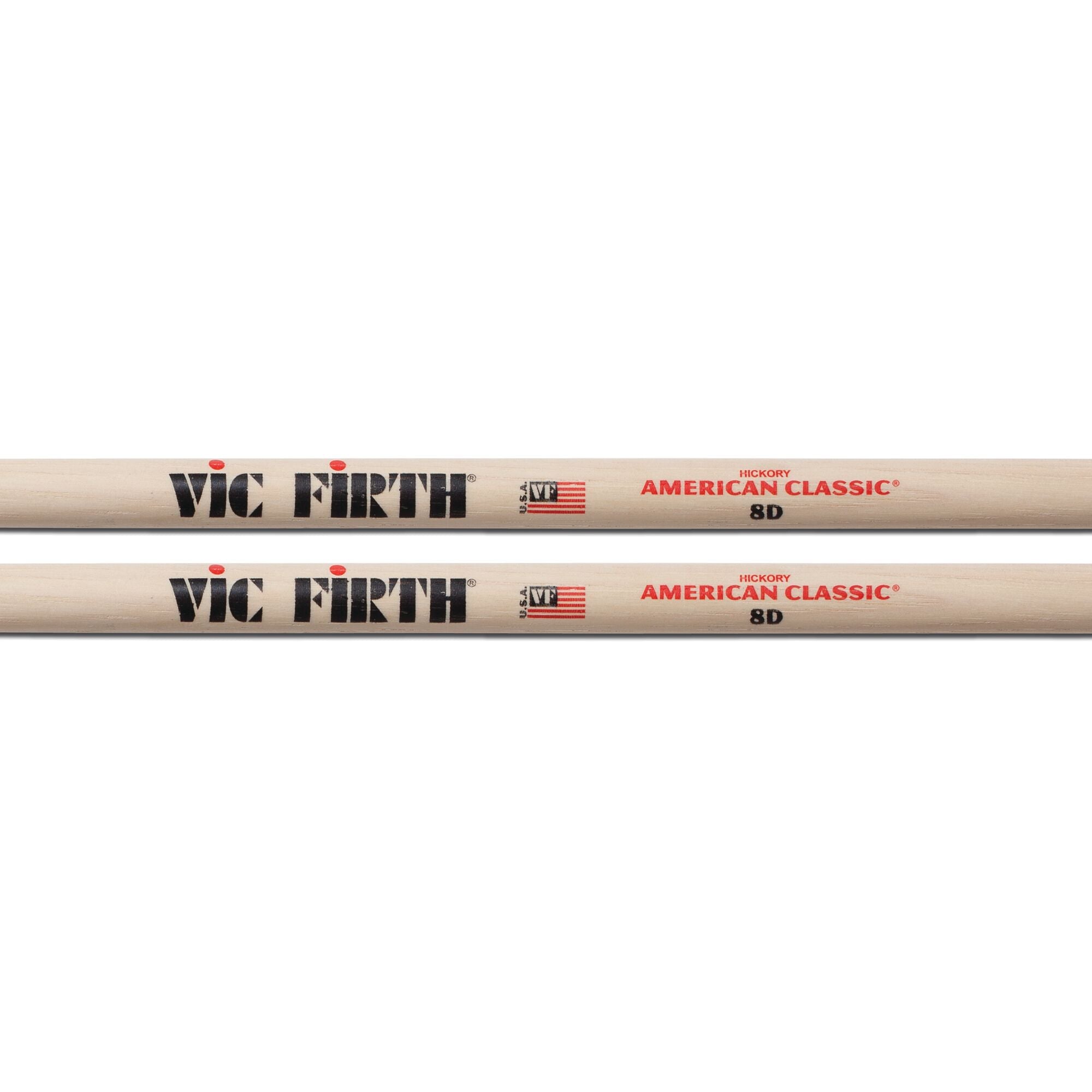 vic-firth-american-classic-8d-baguettes-batterie-hickory-paire image 2