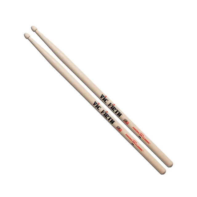 vic-firth-american-classic-7a-baguettes-batterie-bois-hickory image 1