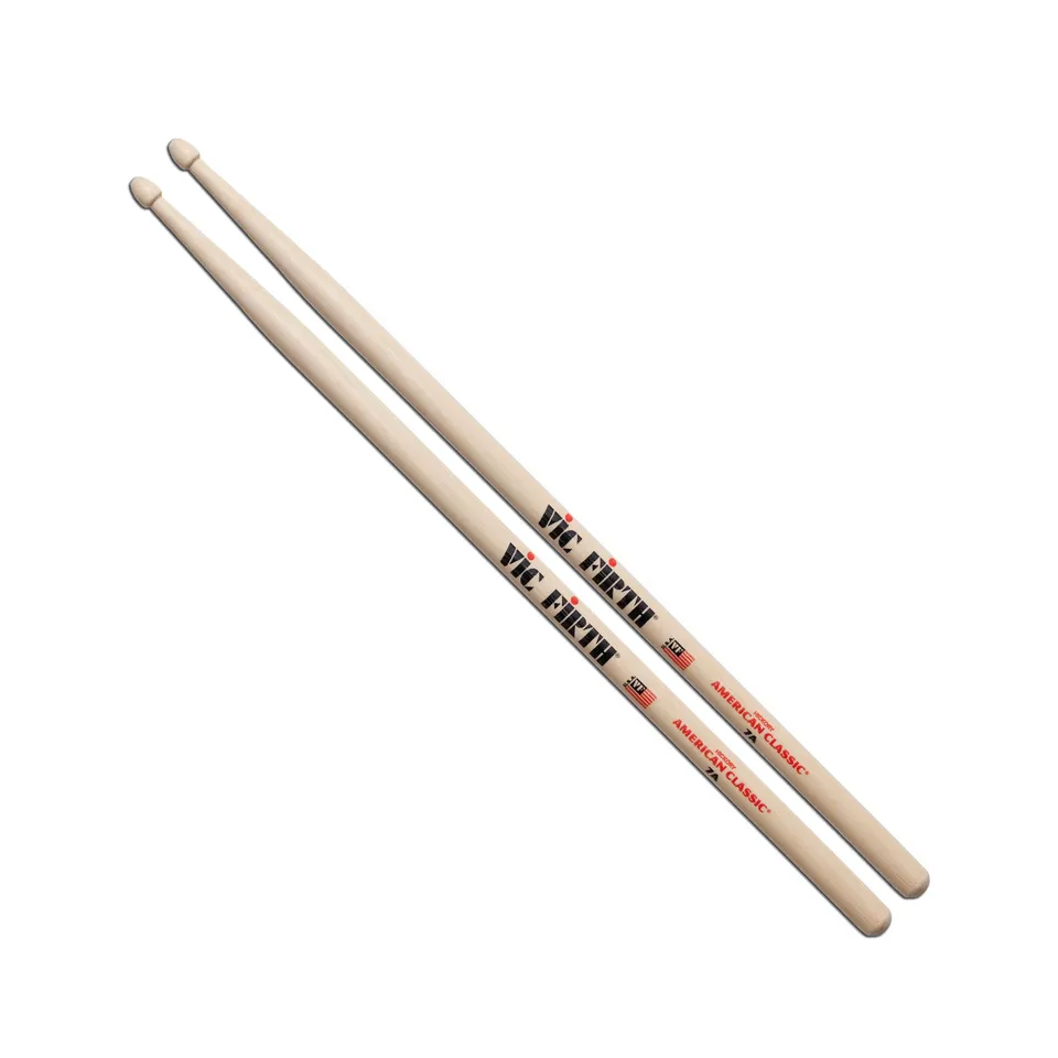 vic-firth-american-classic-7a-baguettes-batterie-bois-hickory image 1