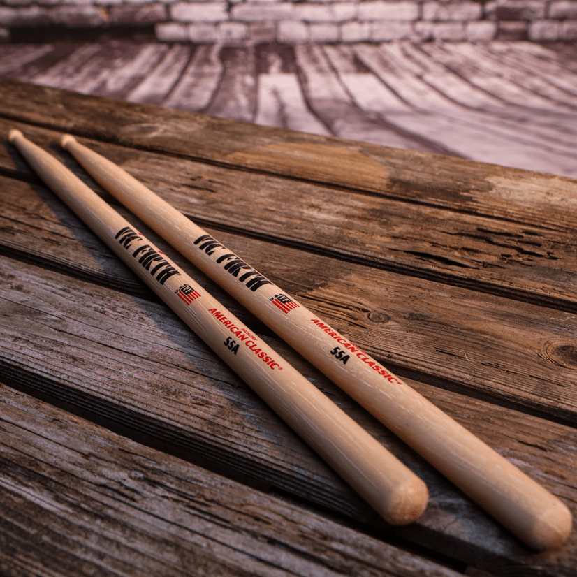vic-firth-american-classic-55a-baguettes-batterie-hickory image 5