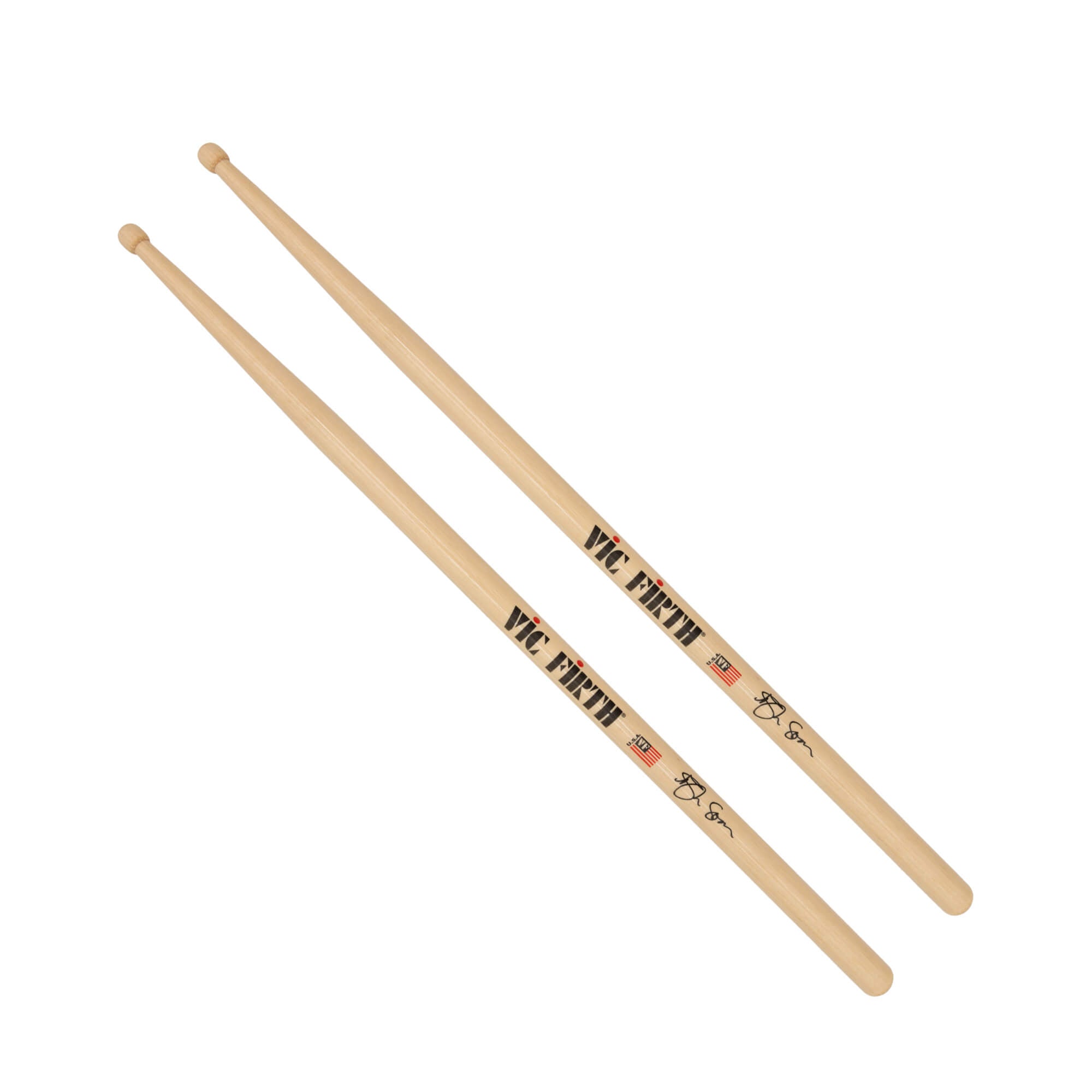 vic-firth-signature-ash-soan-baguettes-batterie-5a-olive-tonneau image 1