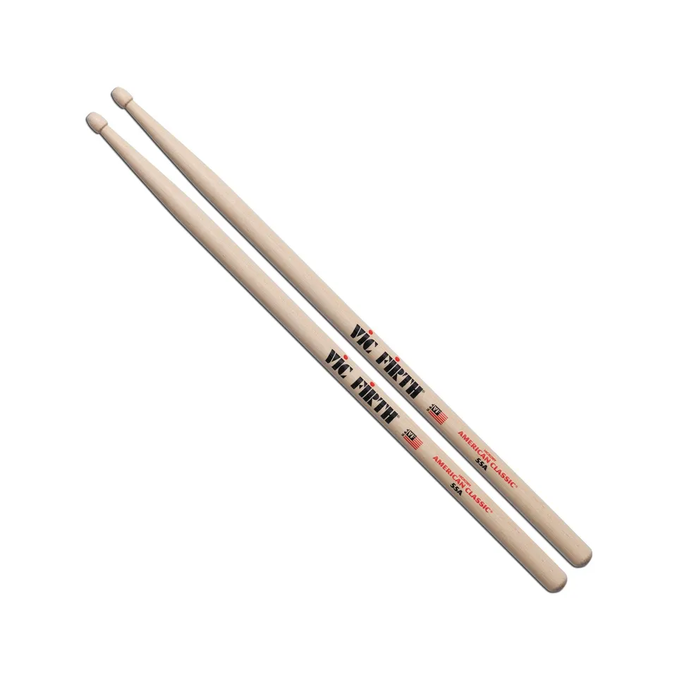 vic-firth-american-classic-55a-baguettes-batterie-hickory image 1