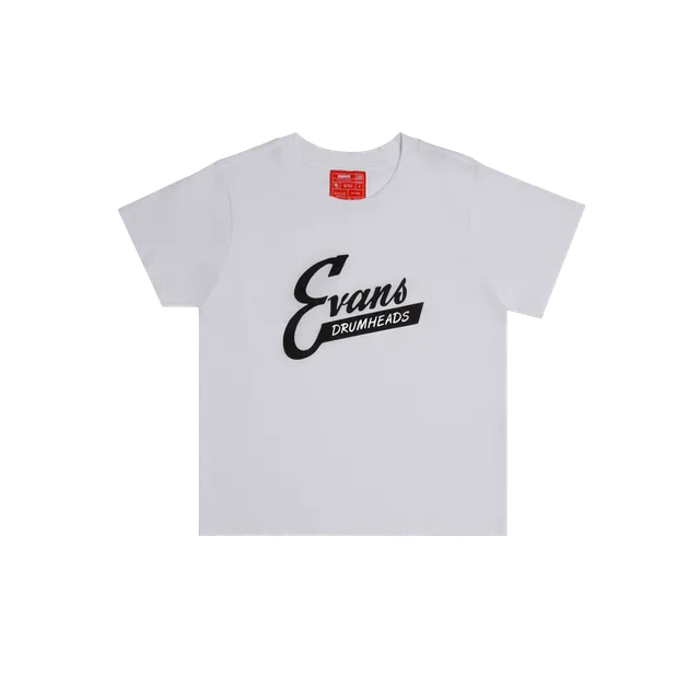 evans-g1-t-shirt-femme-cropped-blanc-coton-logo-vintage image 1