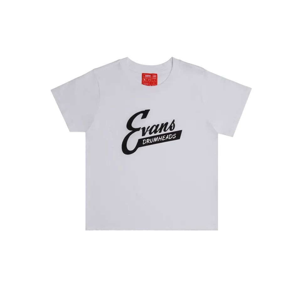 evans-g1-t-shirt-femme-cropped-blanc-coton-logo-vintage image 1