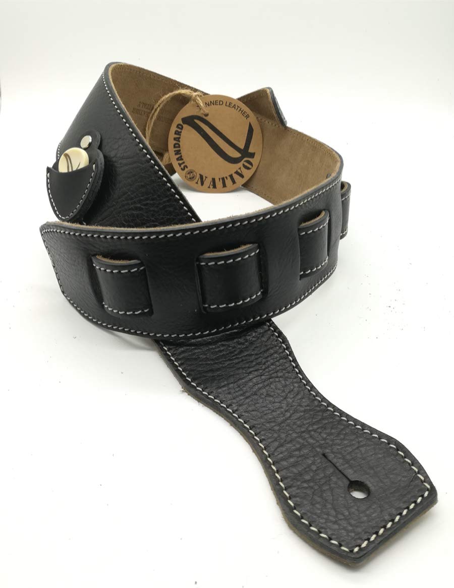 wambooka-custom-sangle-guitare-cuir-marron-90-140-cm image 8