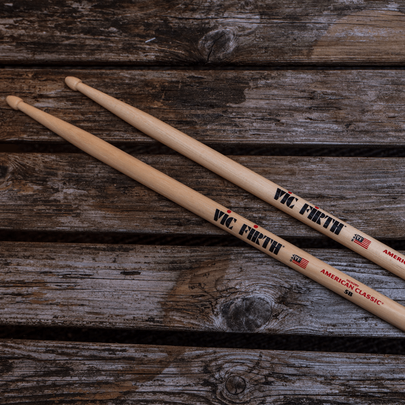 vic-firth-american-classic-5b-baguettes-batterie-hickory image 5