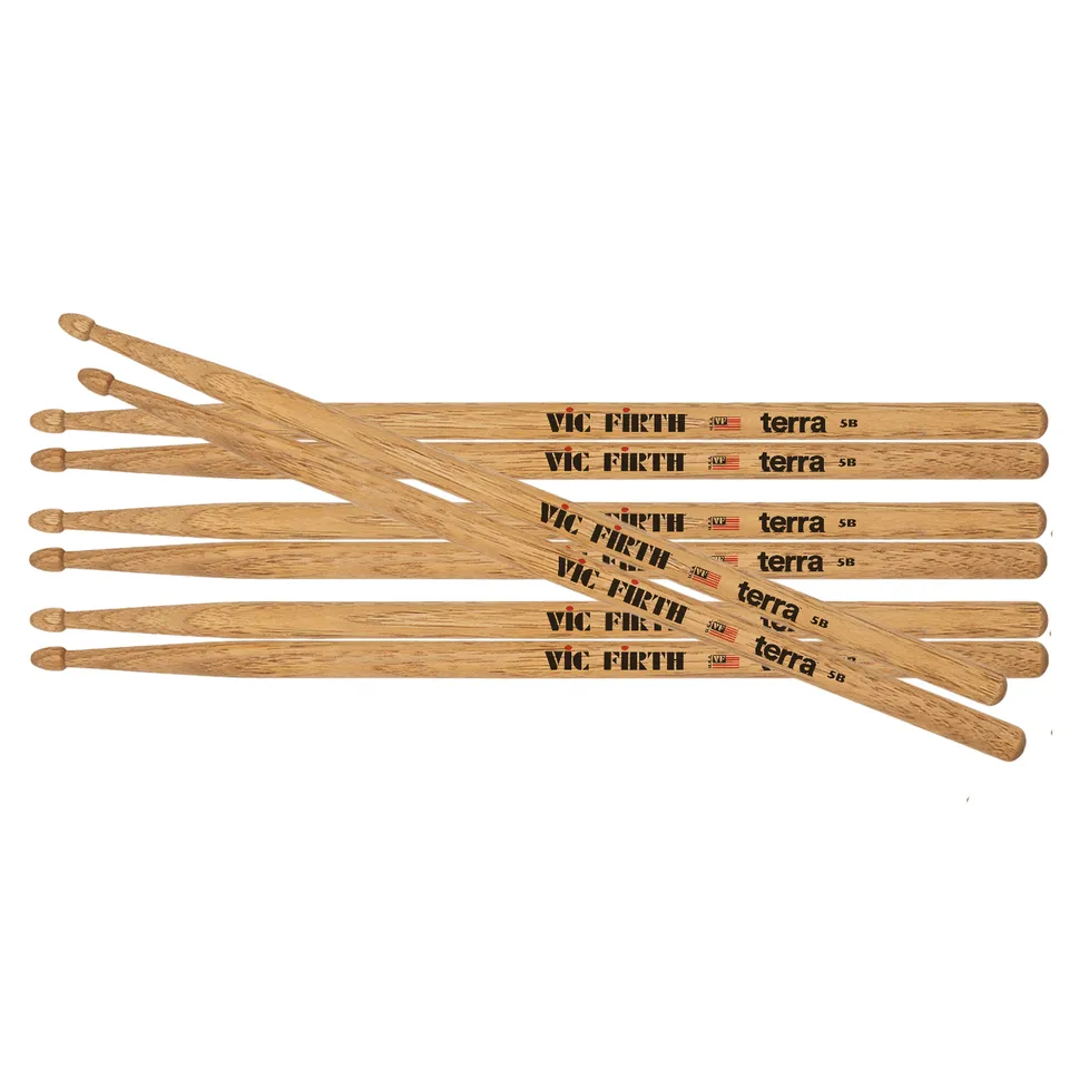 vic-firth-terra-5bt-baguettes-batterie-hickory-pack-4-paires image 1