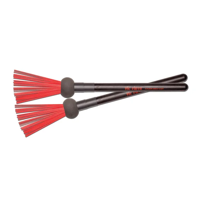 vic-firth-brushes-cajon-bru-llet-balais-paire-mousse image 1