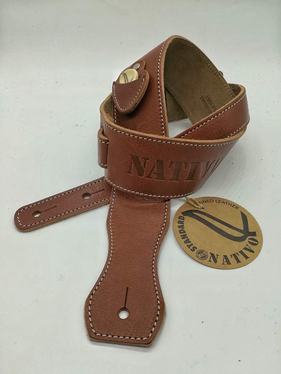 wambooka-custom-sangle-guitare-cuir-marron-90-140-cm image 5