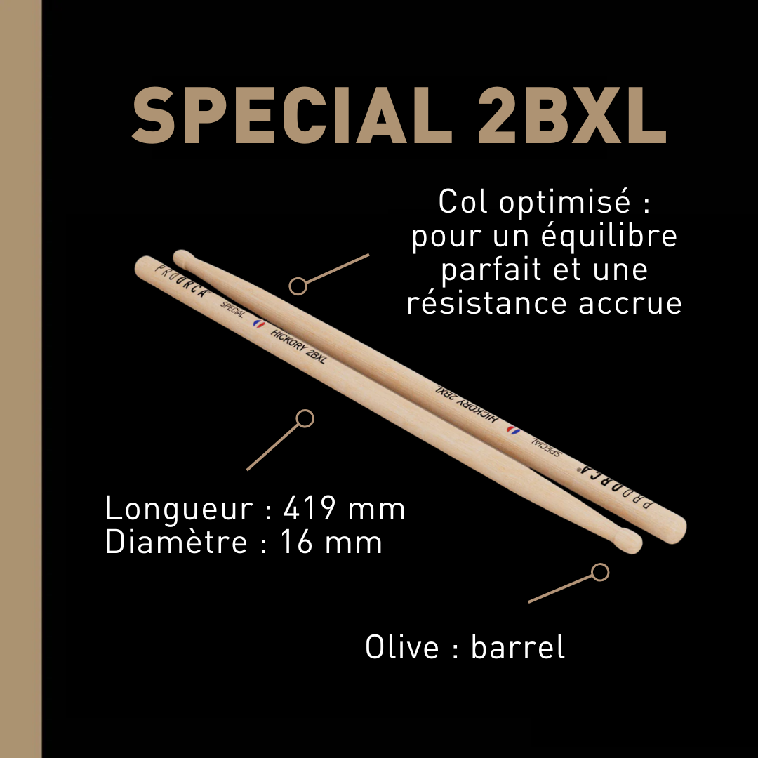 pro-orca-classic-2b-baguettes-batterie-hickory-16-mm image 2