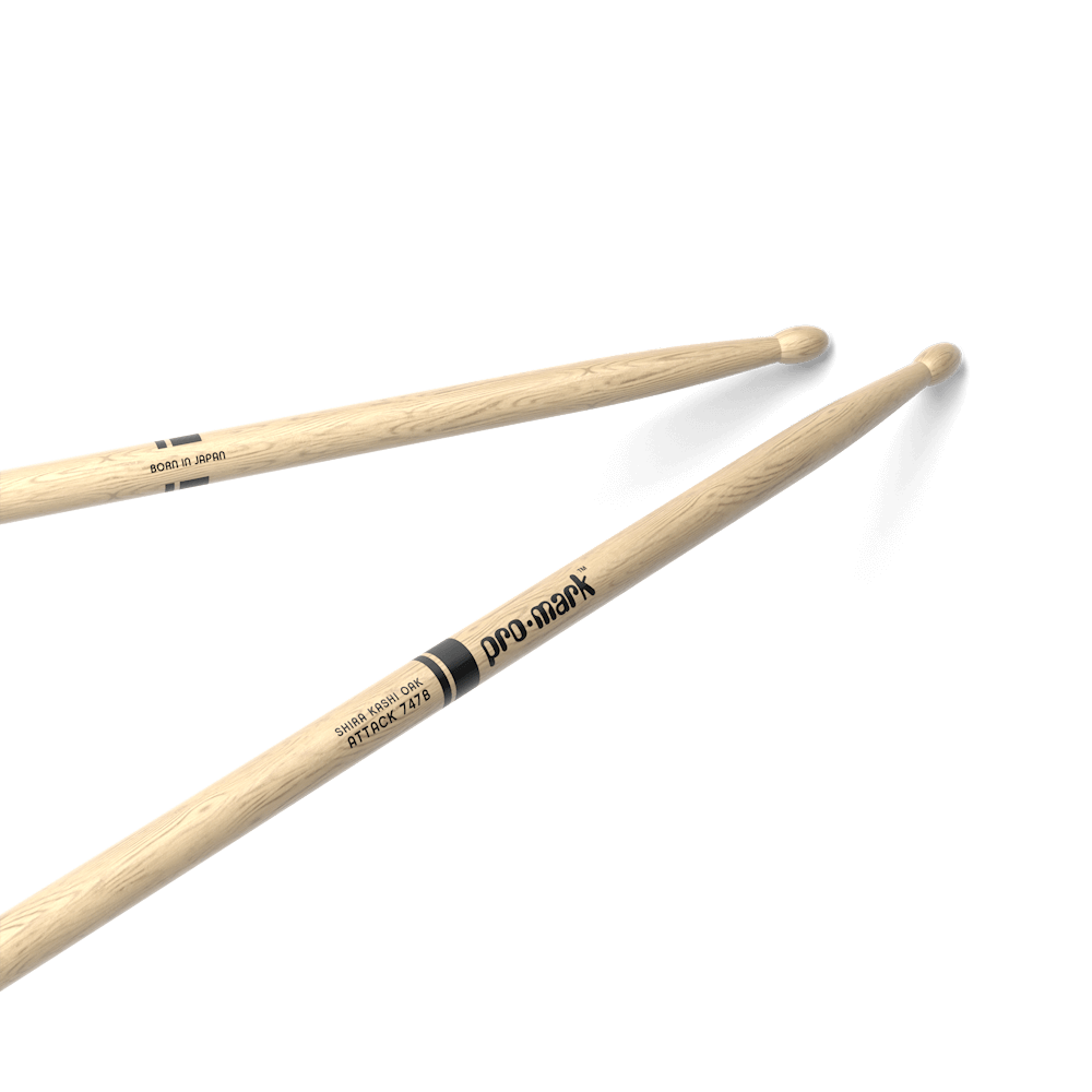 promark-attack-747b-baguettes-batterie-ch-ne-pointe-ovale image 1