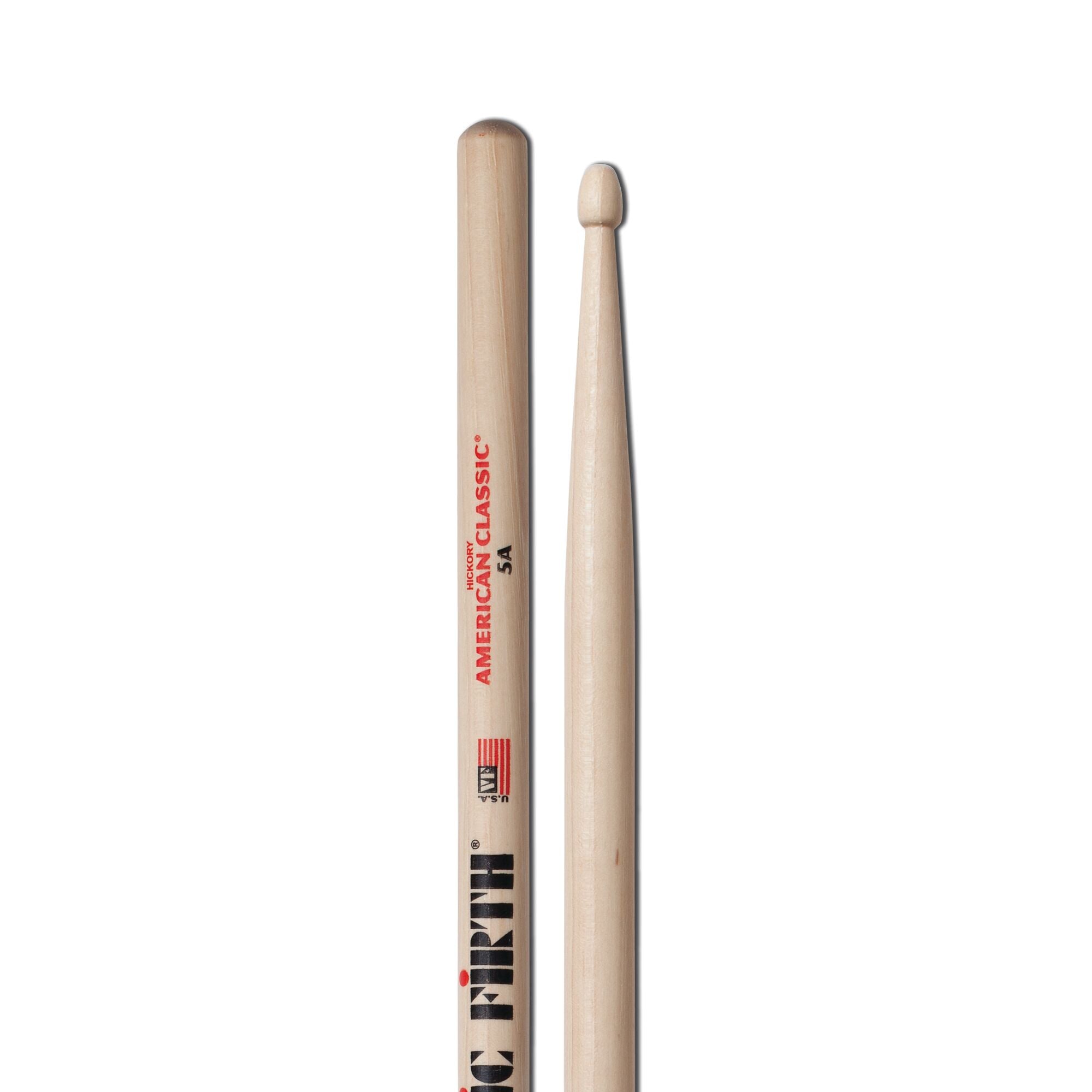 vic-firth-american-classic-5a-baguettes-batterie-hickory-olive-bois image 4