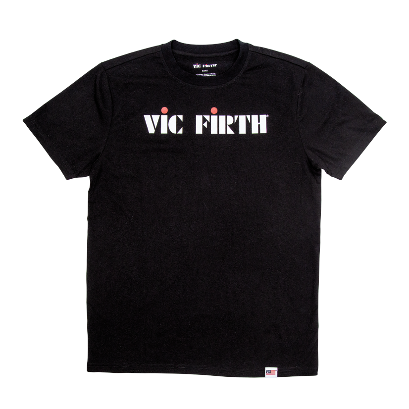 vic-firth-logo-tee-t-shirt-noir-coton-taille-l image 1