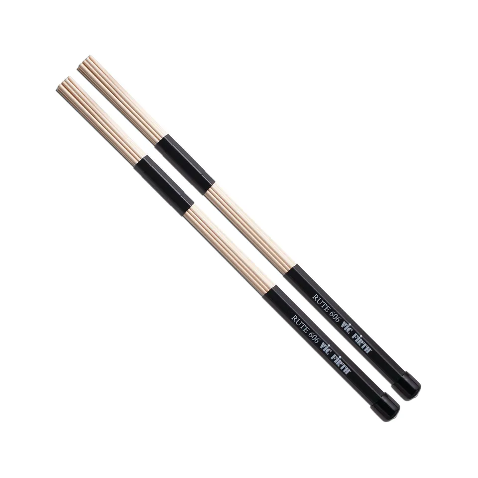 vic-firth-rute-606-balais-batterie-19-b-tons-manche-caoutchouc image 1