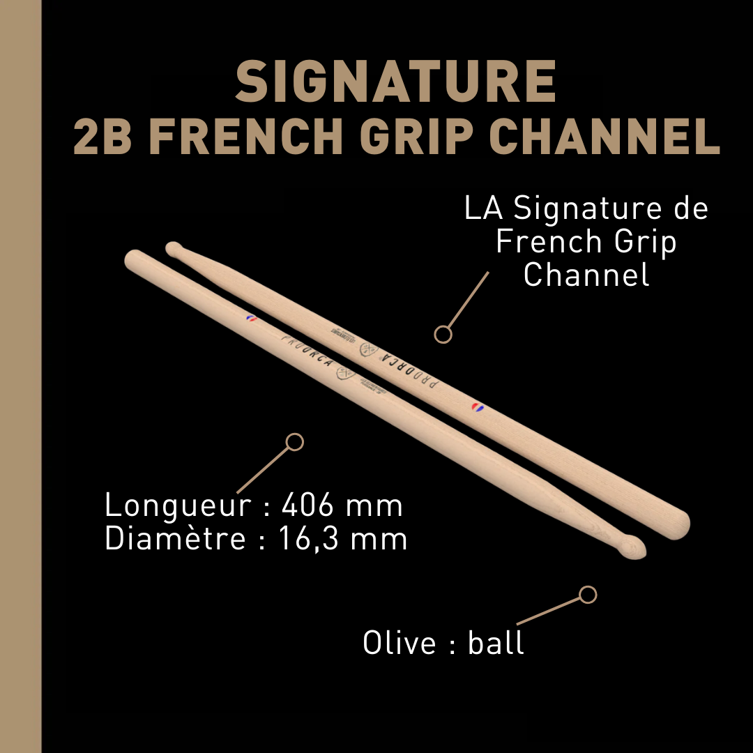 pro-orca-signature-2b-french-grip-channel-baguettes-hickory-olive-ball image 2
