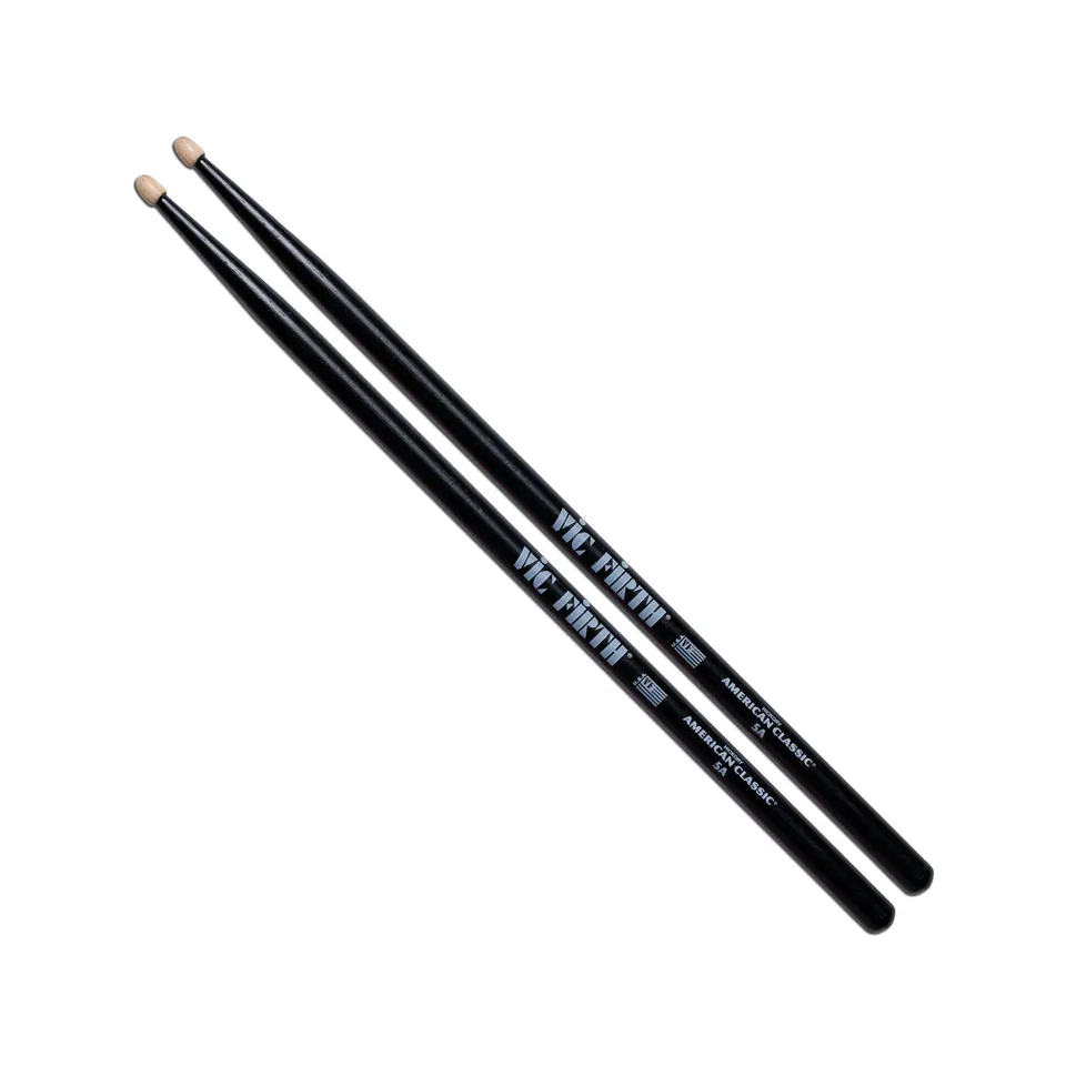 vic-firth-american-classic-5a-baguettes-batterie-noires-olive-bois image 1