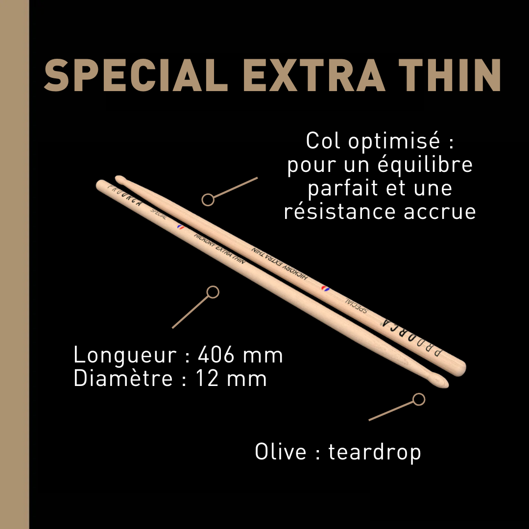 pro-orca-special-extra-thin-baguettes-batterie-hickory-fines image 2